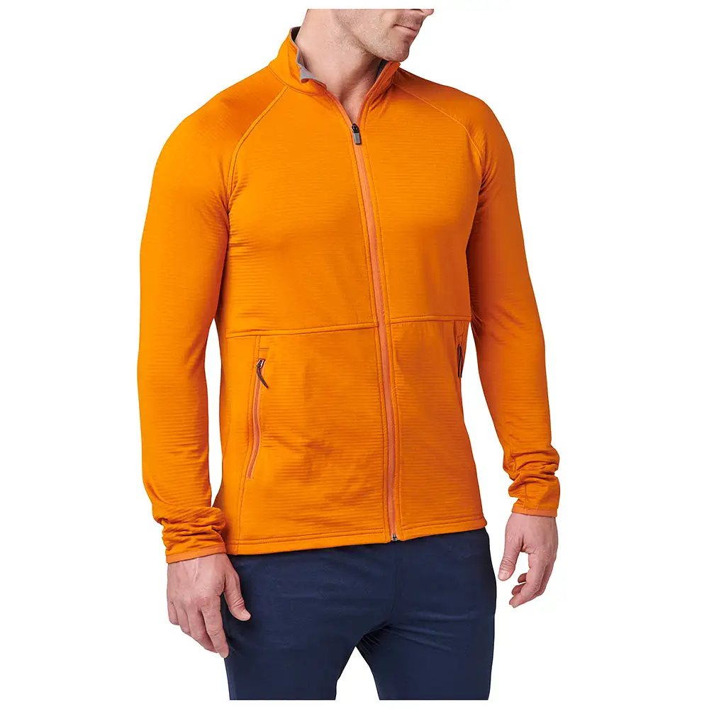 72244-1013 SUDADERA STRATOS CON CIERRE COMPLETO SUNSET ORANGE MARCA 5.11 TACTICAL