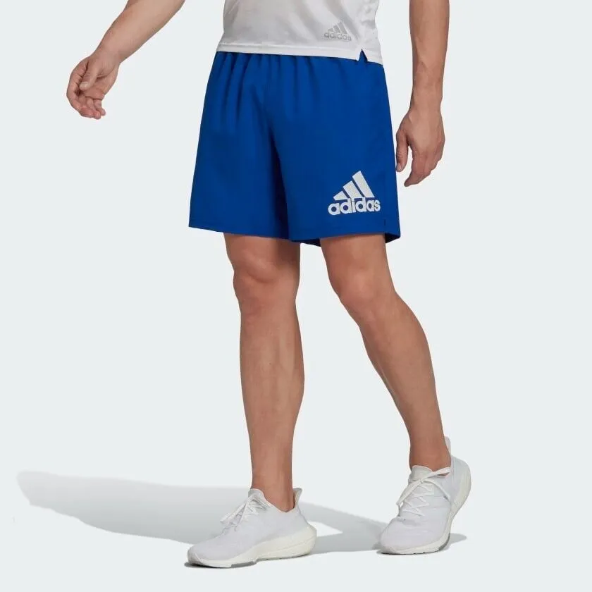 adidas Run It Mens Running Shorts Reflective Pockets Fitness Gym Sports Blue