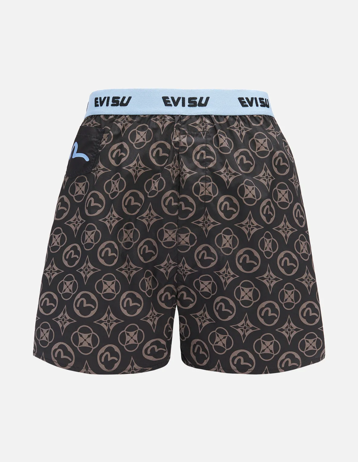 Allover Kamon and Seagull Print Boxer Shorts