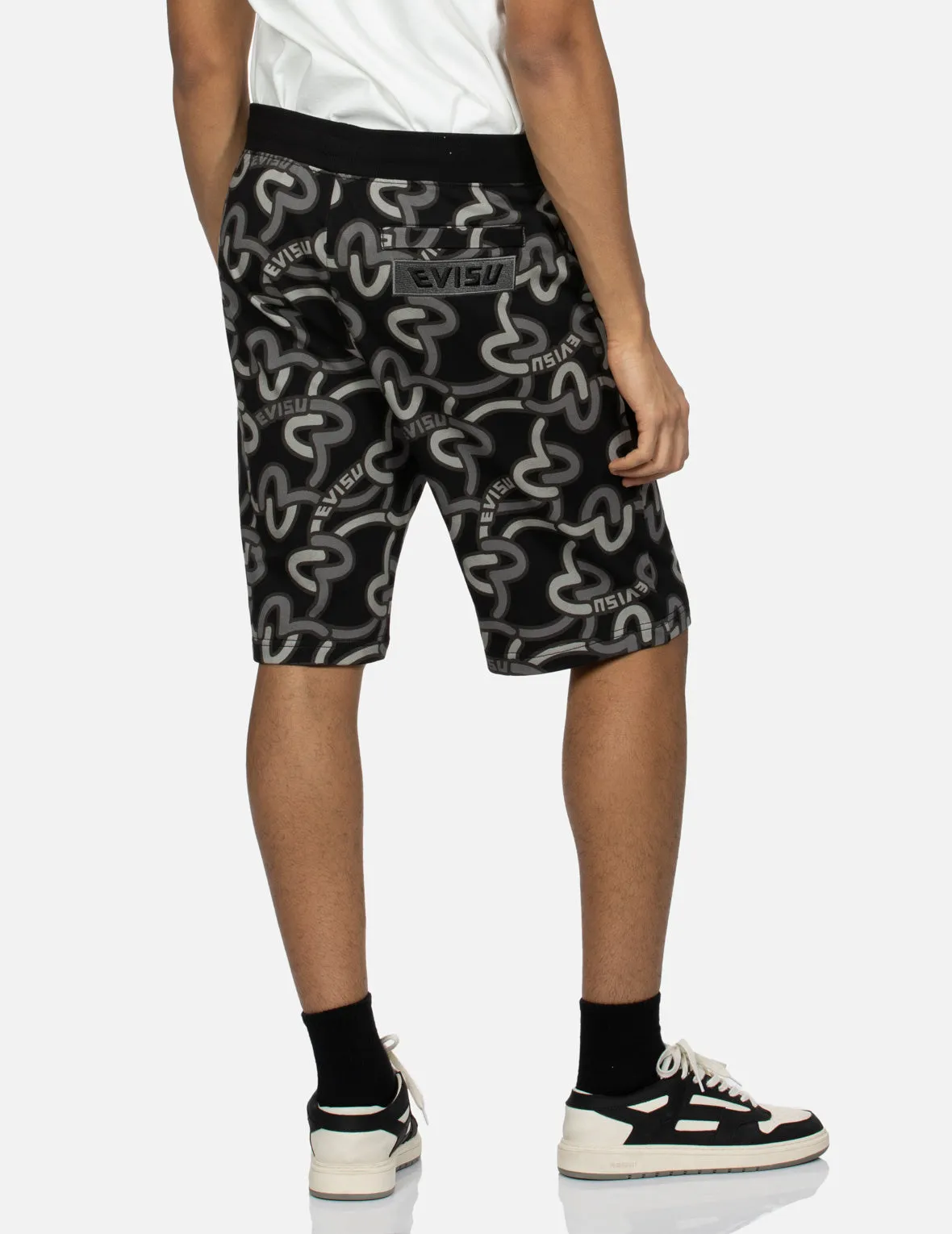 Allover Overlapping Seagull Print Regular Fit Sweat Shorts