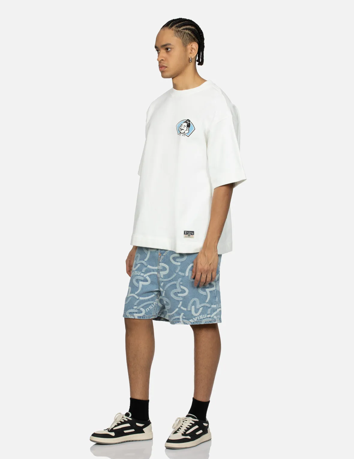 Allover Seagull Jacquard Oversized Shorts