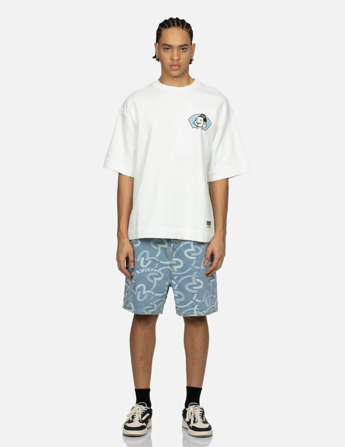 Allover Seagull Jacquard Oversized Shorts