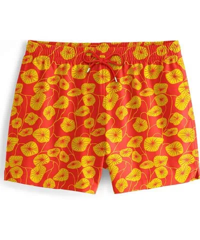 Aloha from Deer Men's Yellow / Orange Flora Red Swimming Shorts