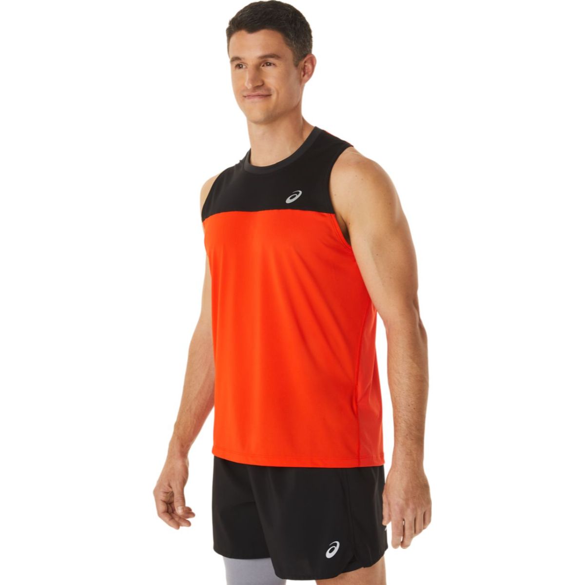 Asics Race Singlet Black Cherry Tomato   