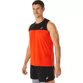 Asics Race Singlet Black Cherry Tomato   