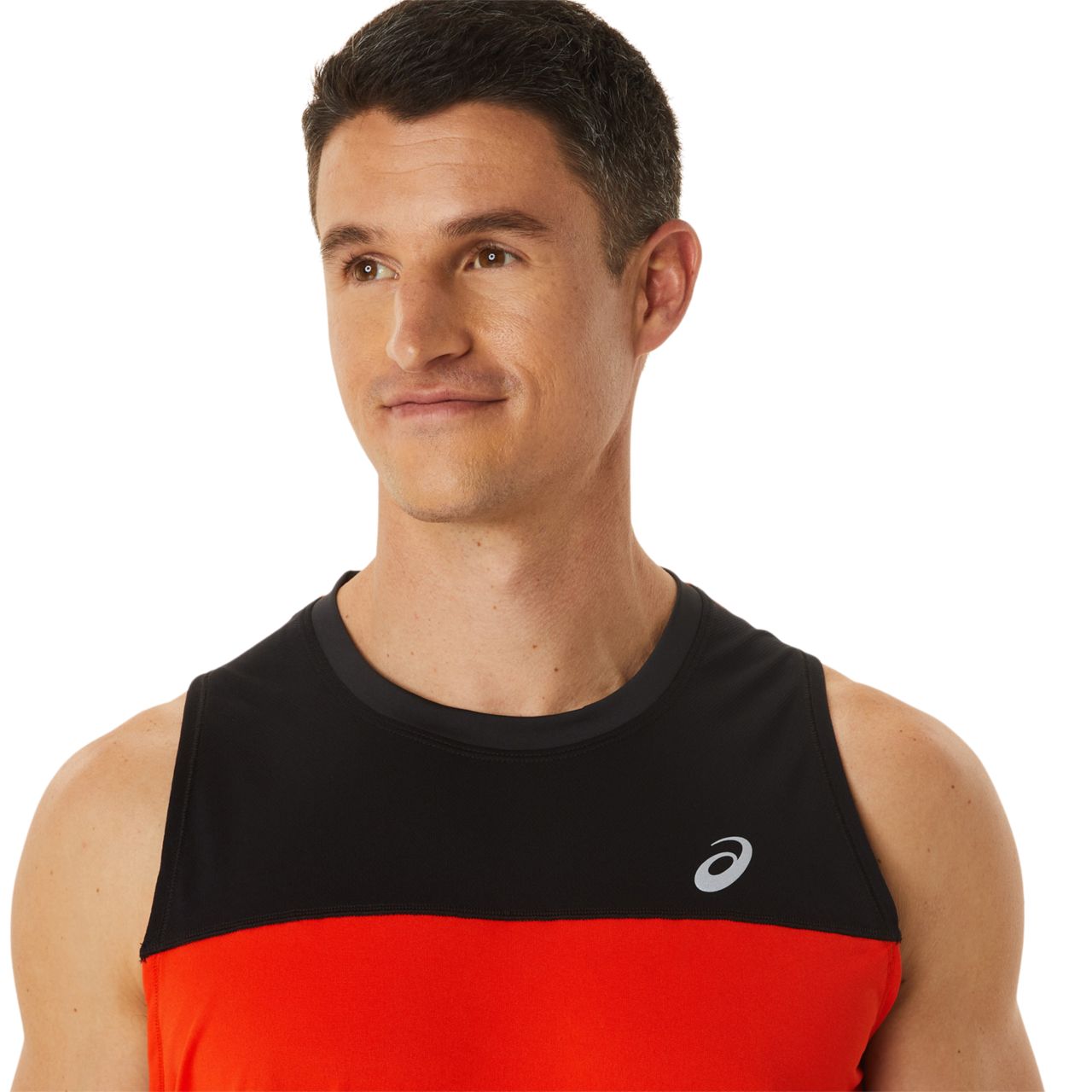 Asics Race Singlet Black Cherry Tomato   