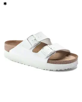 Birkenstock Arizona Grooved White Vegan Calzata Stretta