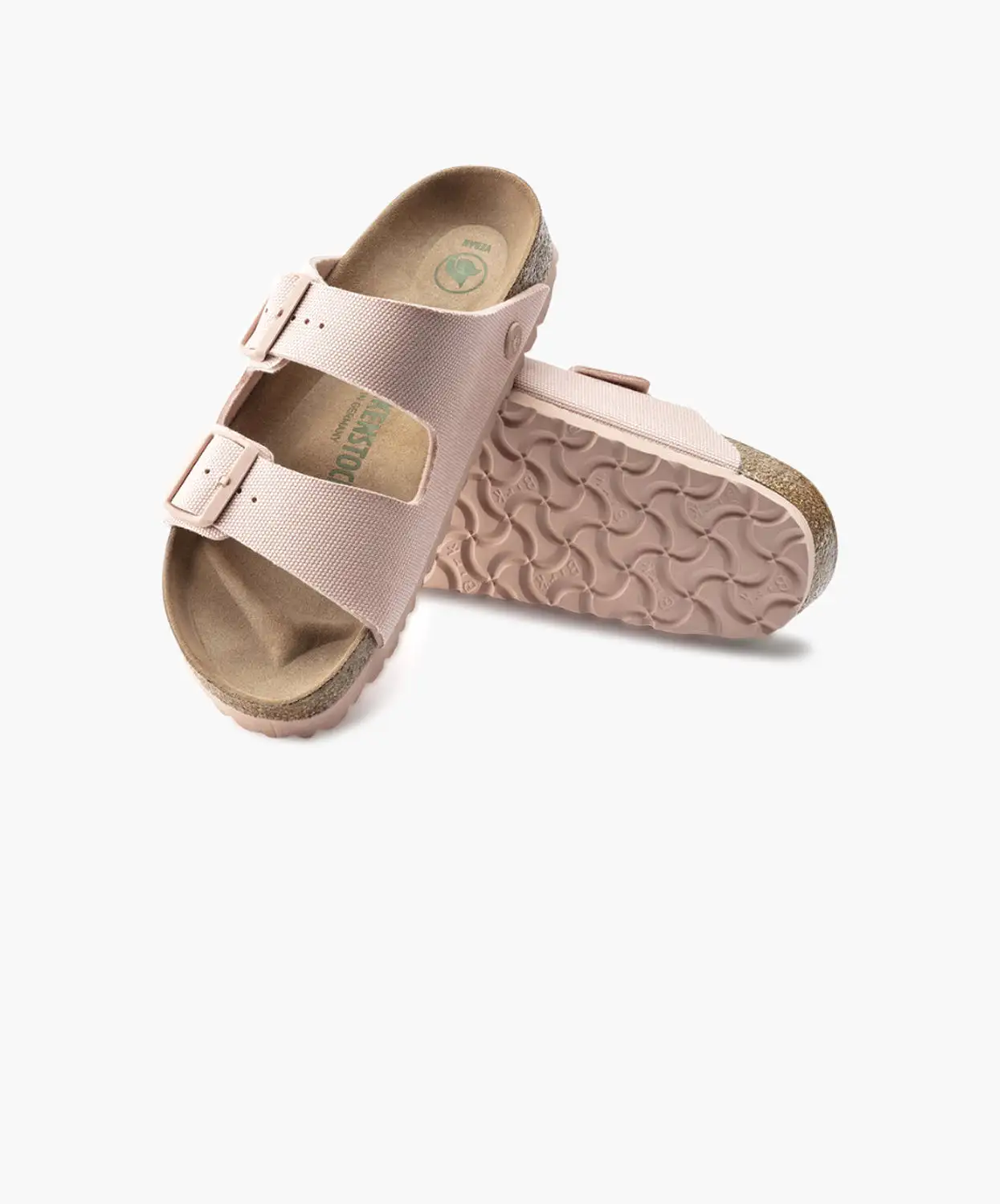 Birkenstock Arizona Rivet Logo Textile Canvas Soft Pink Vegan Sandals