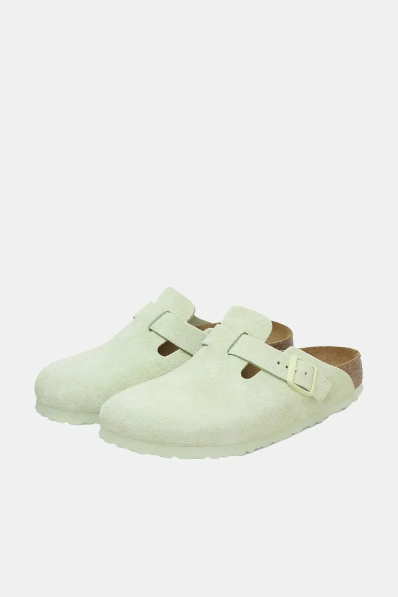 Birkenstock Boston BS Suede Leather (Faded Lime)