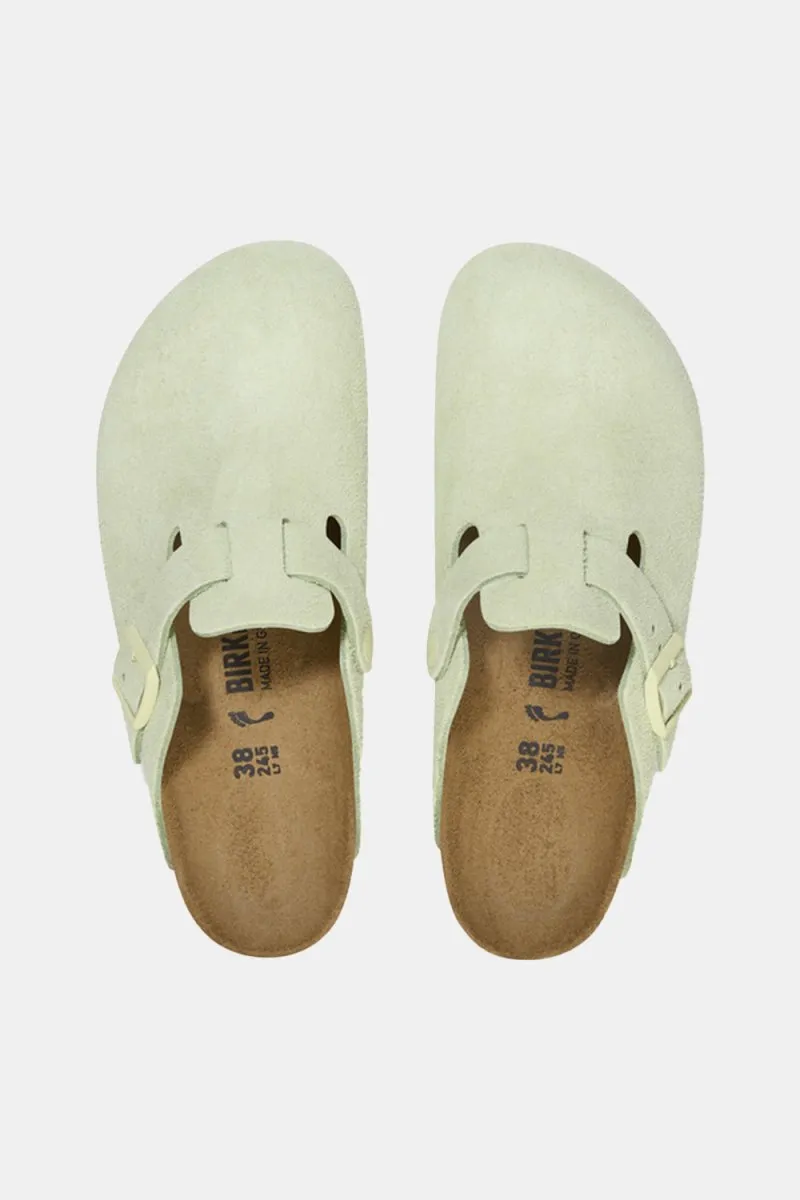 Birkenstock Boston BS Suede Leather (Faded Lime)