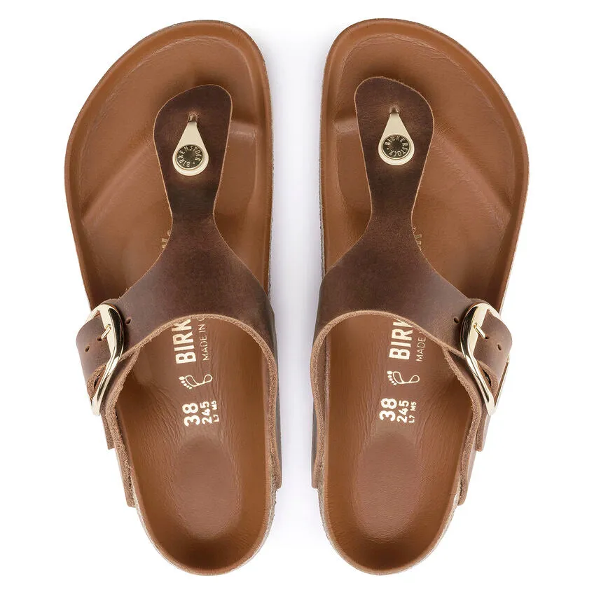 Birkenstock Gizeh Big Buckle Oiled Leather Cognac