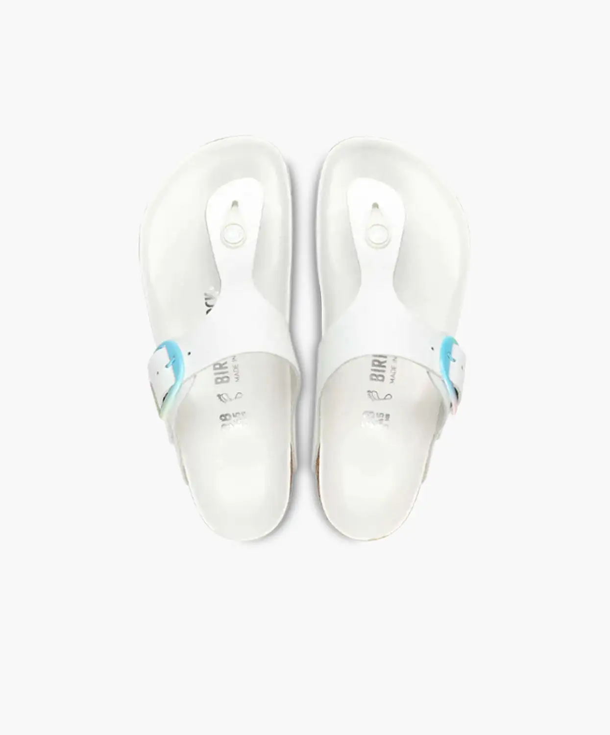 Birkenstock Gizeh Big Buckle Smooth Leather Ombre White Sandals