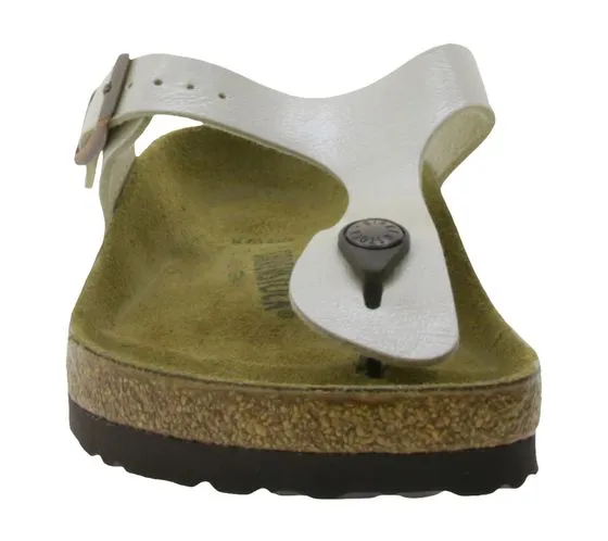 BIRKENSTOCK Gizeh women s toe separator made in Germany normal width 00943871 pearl white