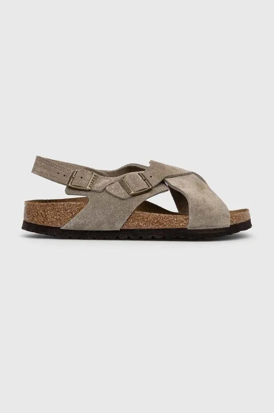 Birkenstock leather sandals Tulum SFB women's beige color 1024110