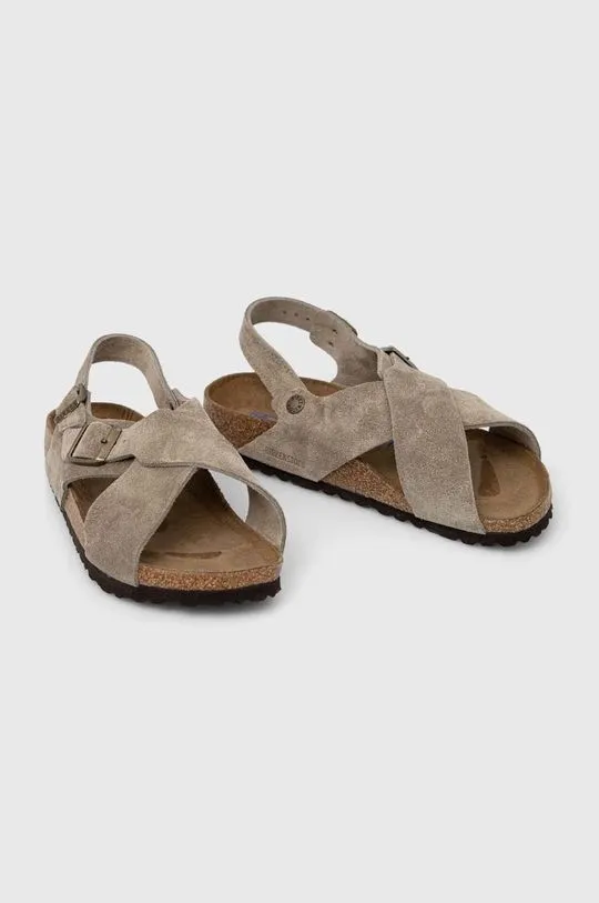 Birkenstock leather sandals Tulum SFB women's beige color 1024110