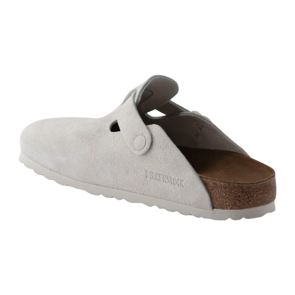 Birkenstock Women's Boston Antique White Suede Soft Footbed