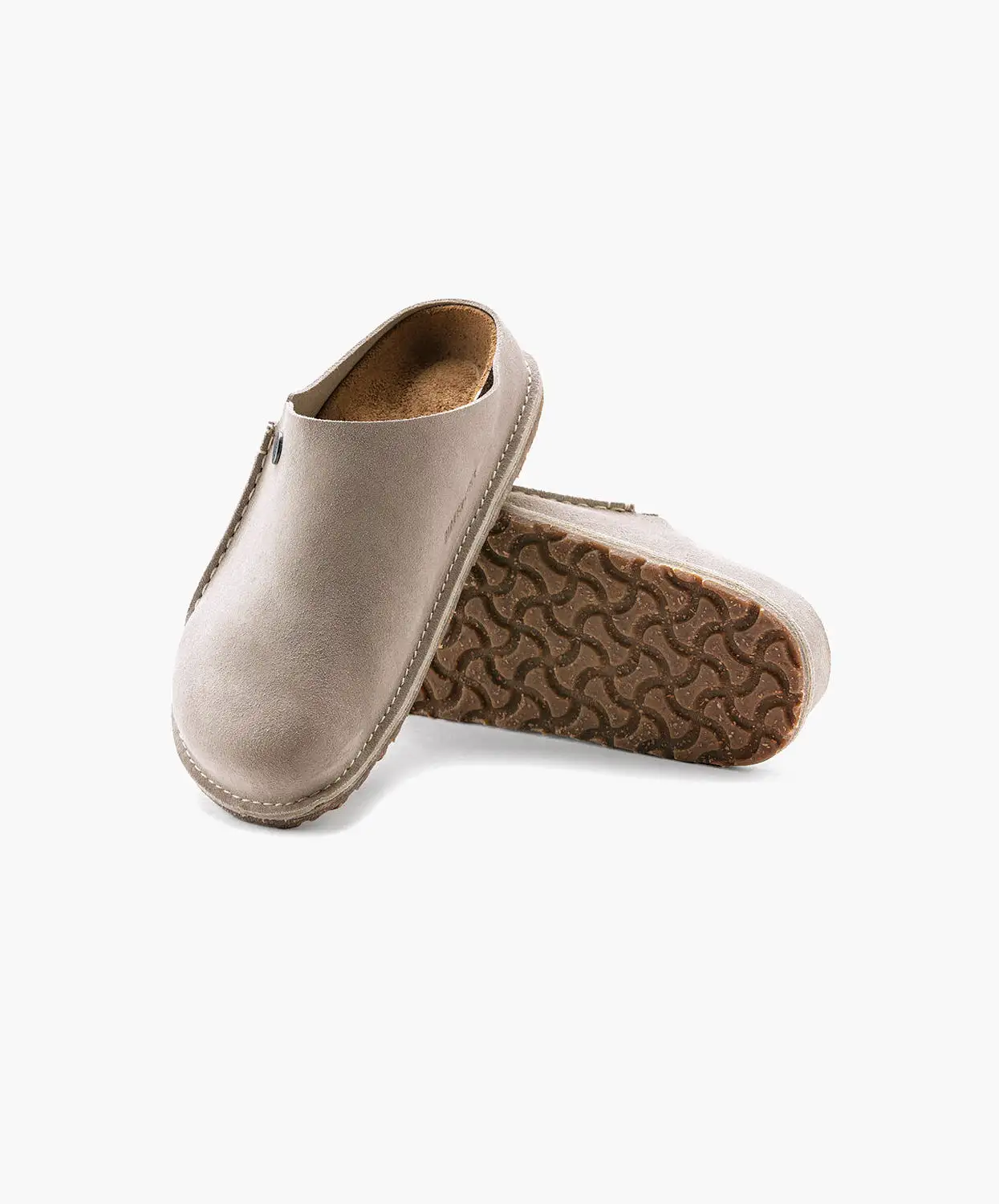 Birkenstock Zermatt Premium Suede Leather Stone Coin Clogs