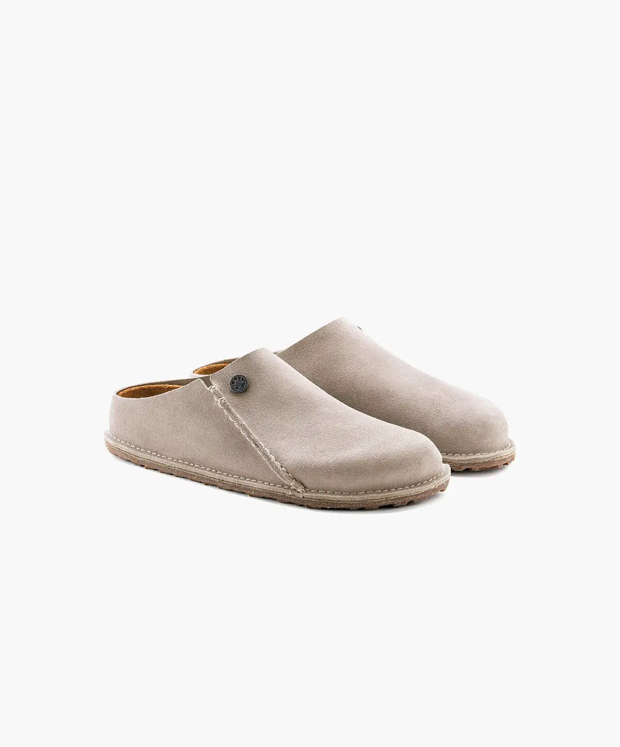 Birkenstock Zermatt Premium Suede Leather Stone Coin Clogs