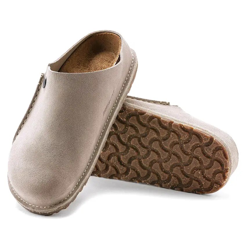 Birkenstock Zermatt Premium Suede Leather Stone Coin Clogs