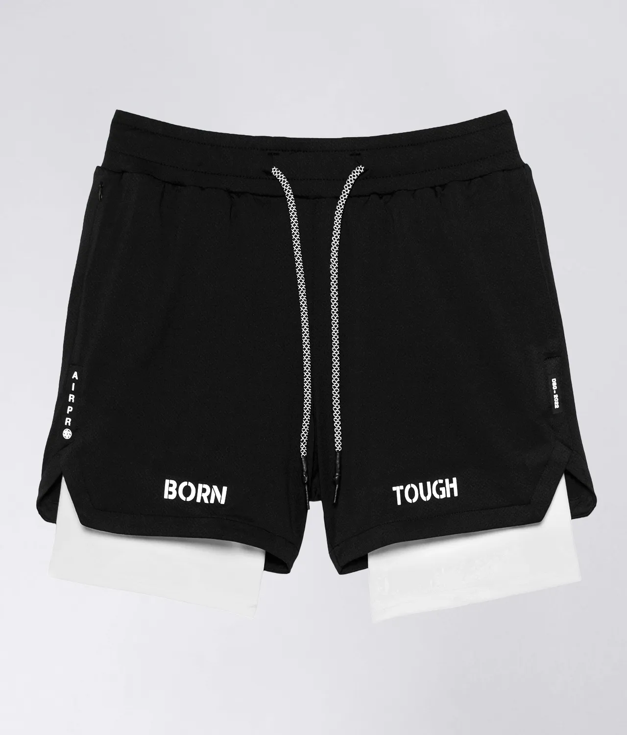 Born Tough Air Pro 2 in 1 Men's 5 Running Shorts with Liner Black