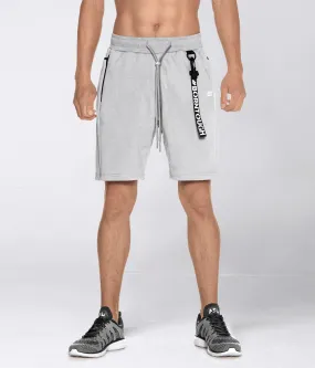 Born Tough Core Fit Zippered Gray Running Shorts for Men