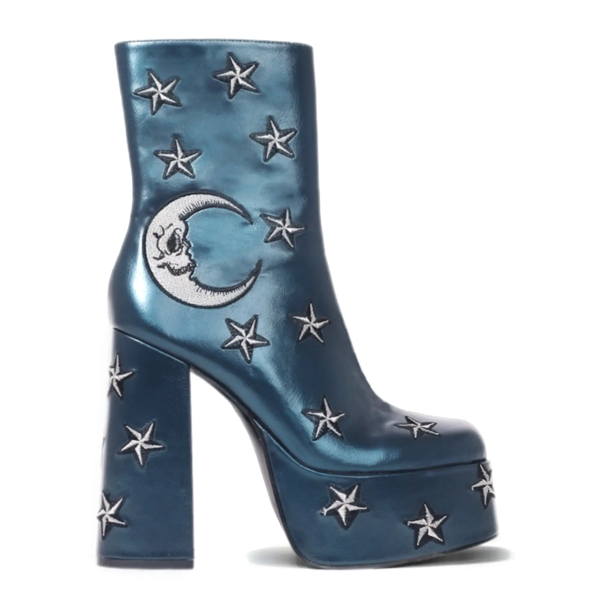 Dreams of Mooncraft Teal Heeled Boots