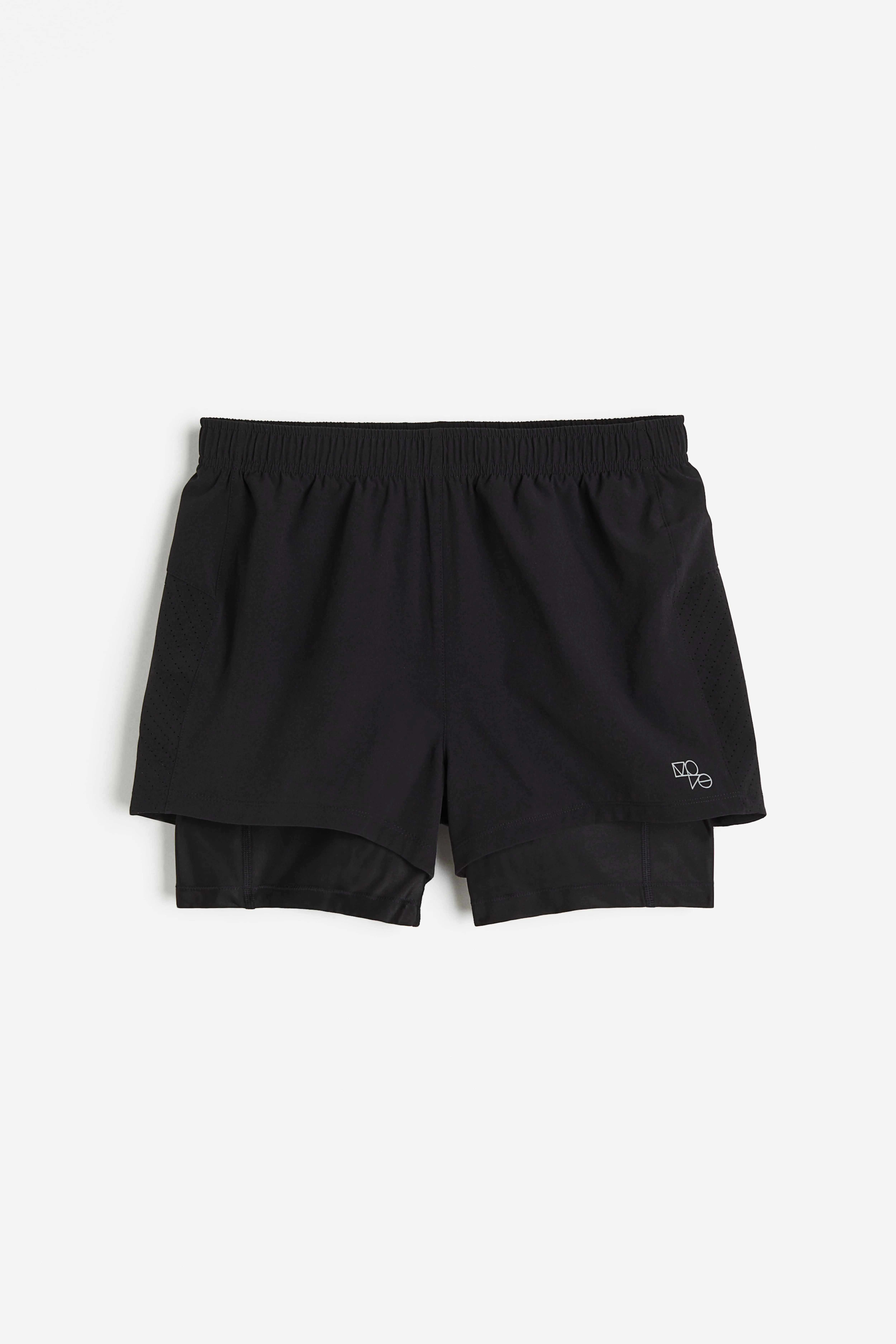 DryMove™ Double-layered running shorts - High waist - Short - Black - Ladies | H&M GB