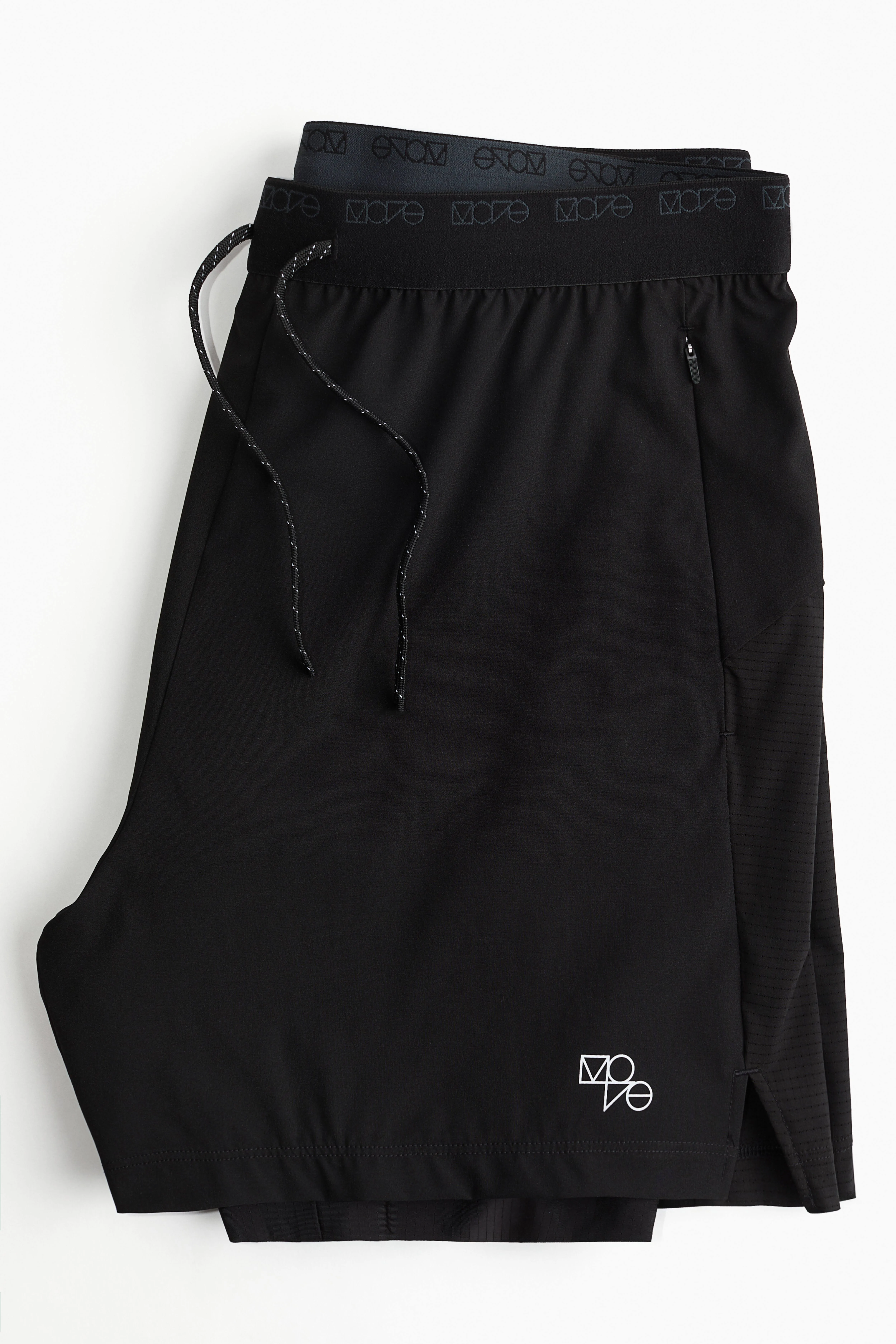 DryMove™ Double-layered running shorts - Regular waist - Short - Black - Men | H&M GB