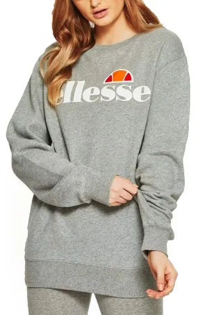 Ellesse Womens Agata Logo Crew Neck Sweatshirt Grey