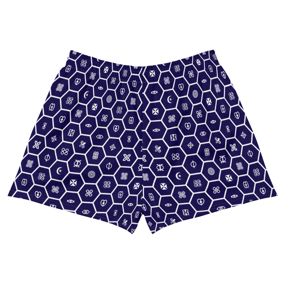 Express Your Heritage: Stylish Women's Adinkra Print Running Shorts