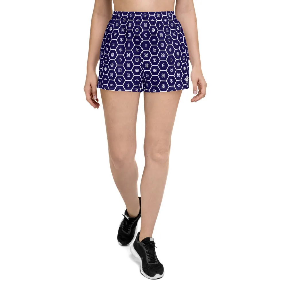 Express Your Heritage: Stylish Women's Adinkra Print Running Shorts