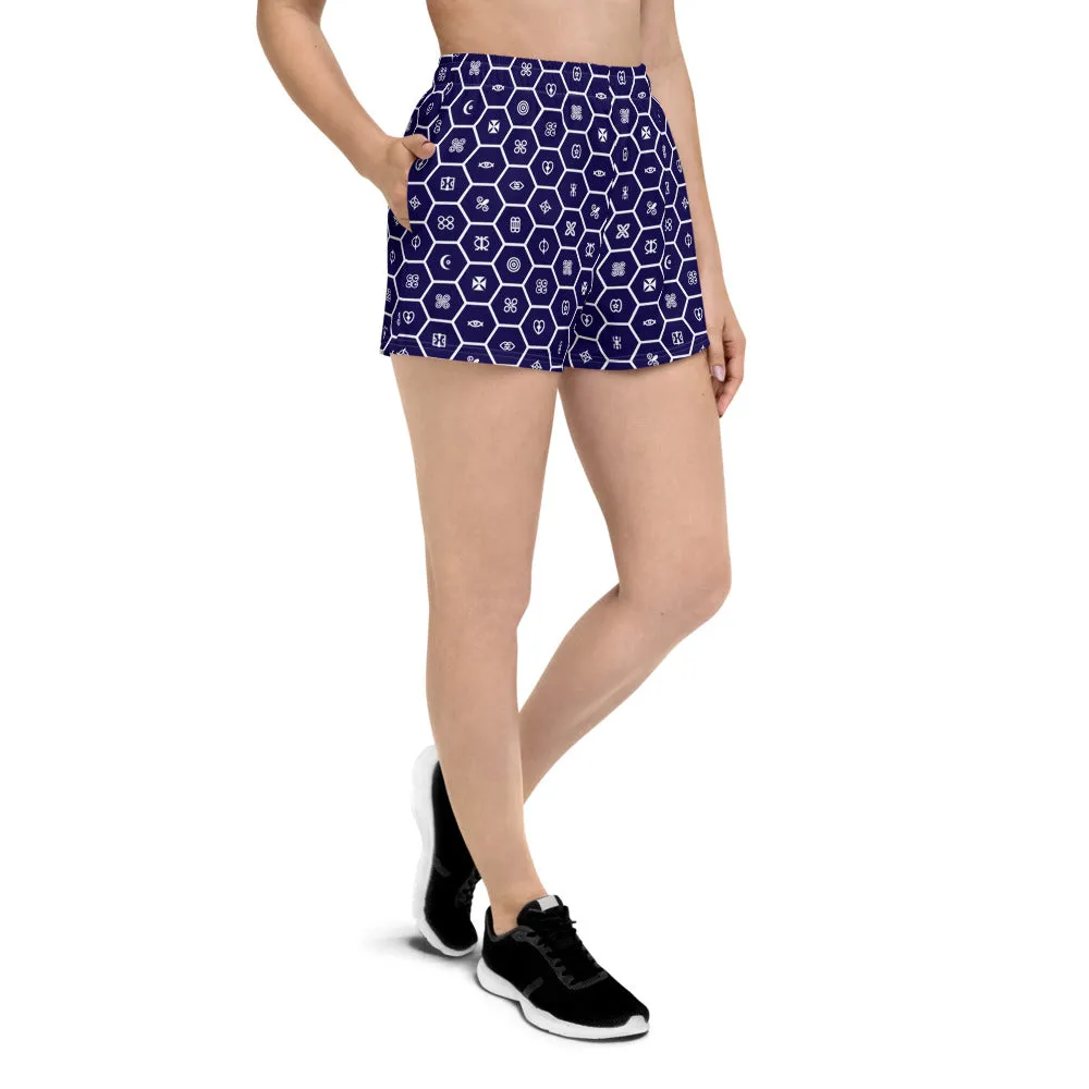 Express Your Heritage: Stylish Women's Adinkra Print Running Shorts