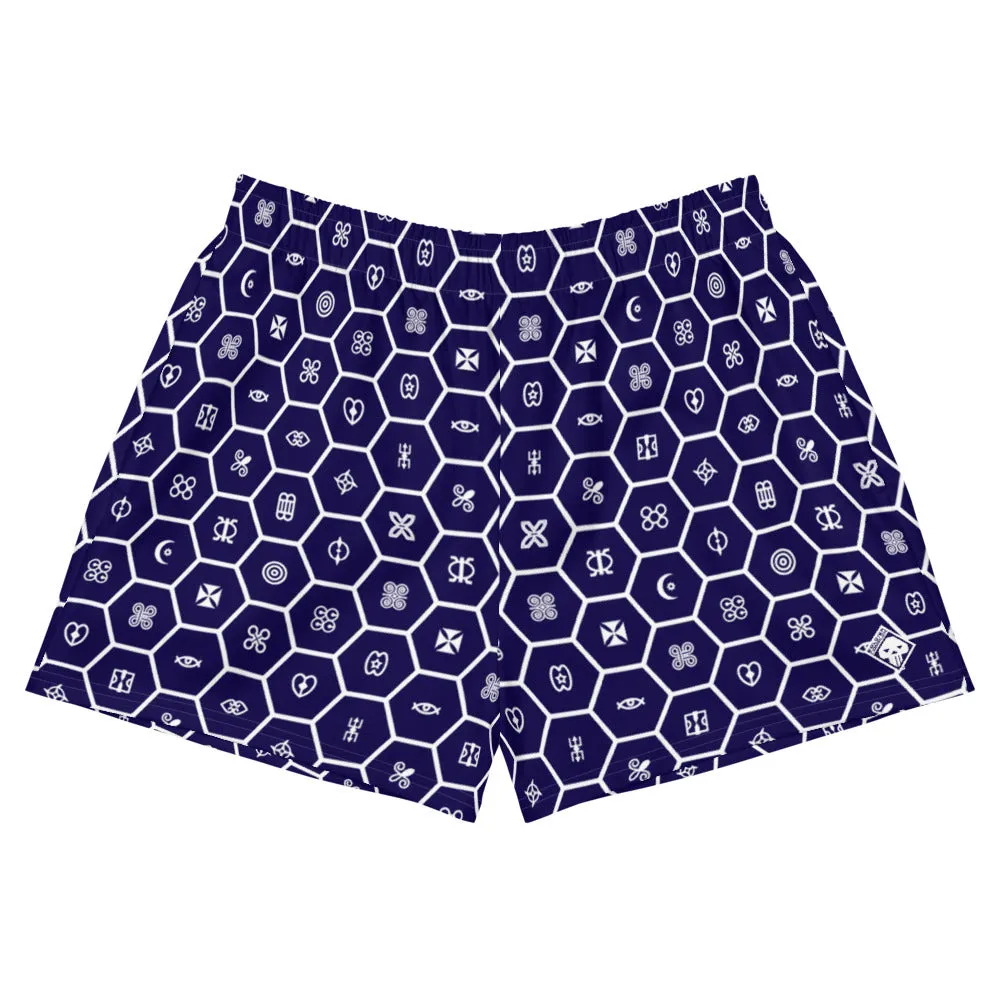 Express Your Heritage: Stylish Women's Adinkra Print Running Shorts