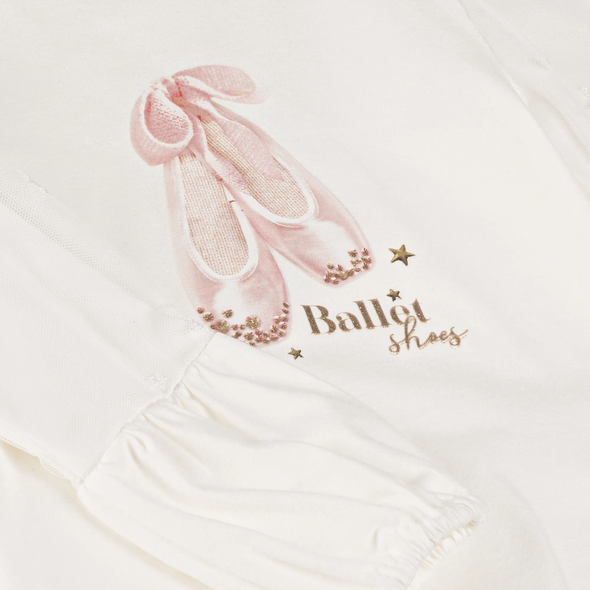 Girls Ivory Cotton Ballet Shoes Top