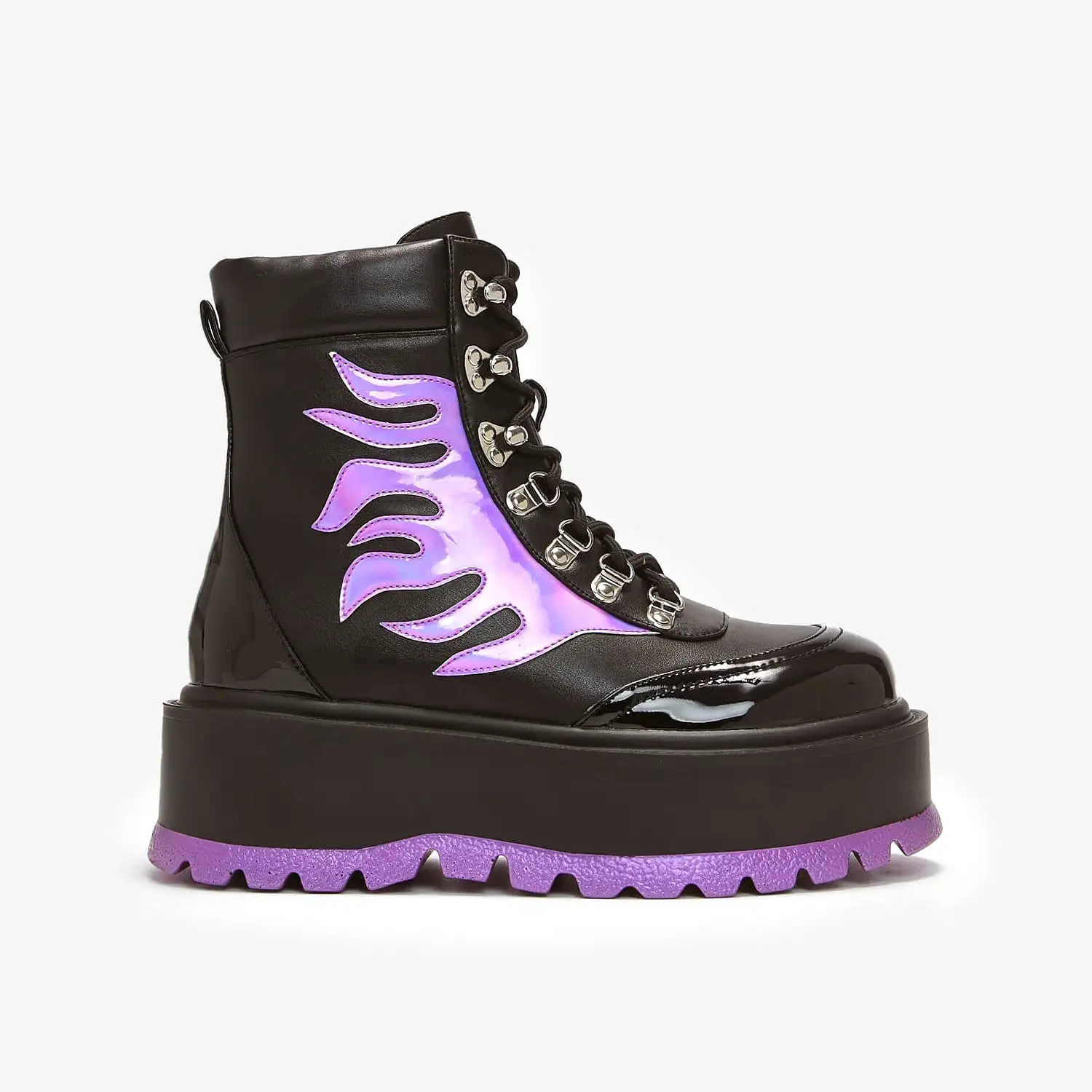 Helios Purple Hologram Flame Boots