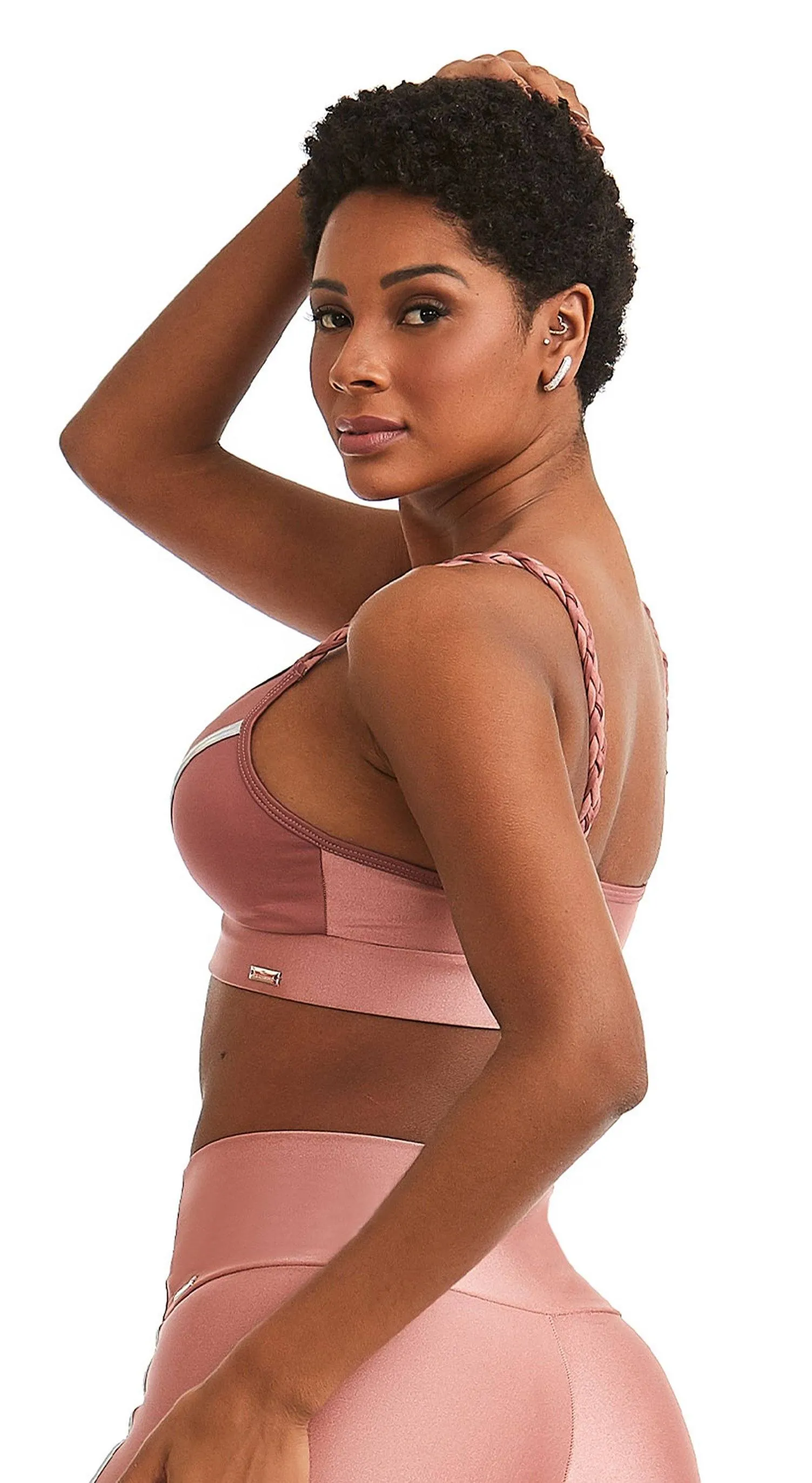 Holographic Sport Bra - Rose