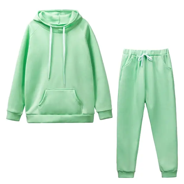 Hoodies+Pants Sport Suit Female Winter Warm Sweatshirt Suit for Woman