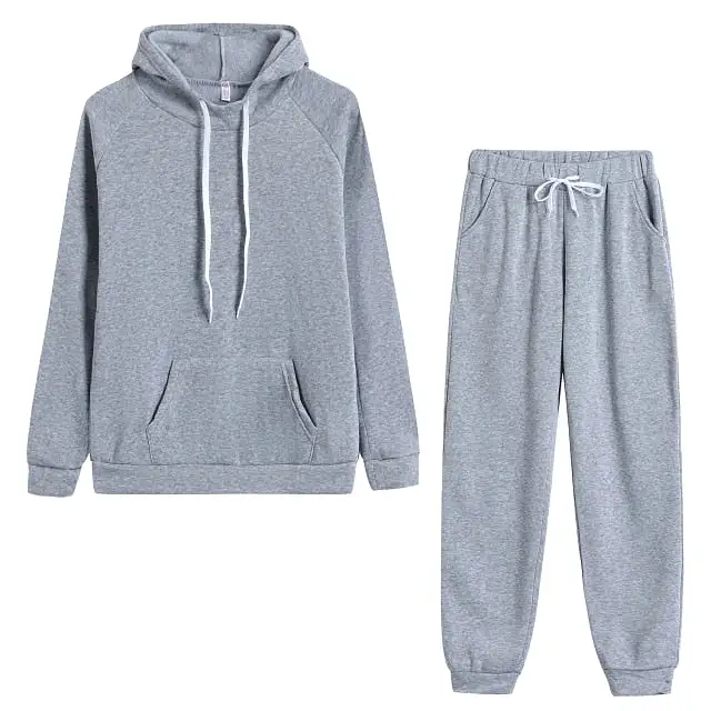 Hoodies+Pants Sport Suit Female Winter Warm Sweatshirt Suit for Woman