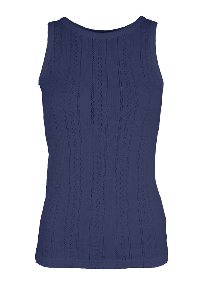 La Rouge Lotus Singlet Top - Navy