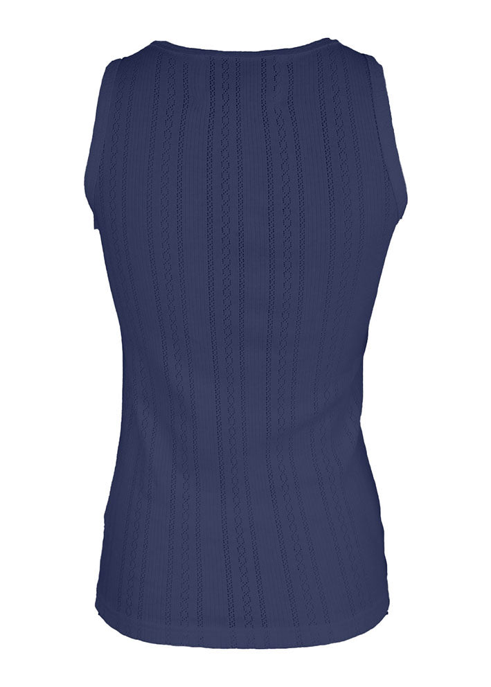 La Rouge Lotus Singlet Top - Navy