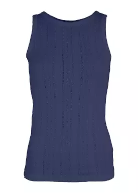 La Rouge Lotus Singlet Top - Navy