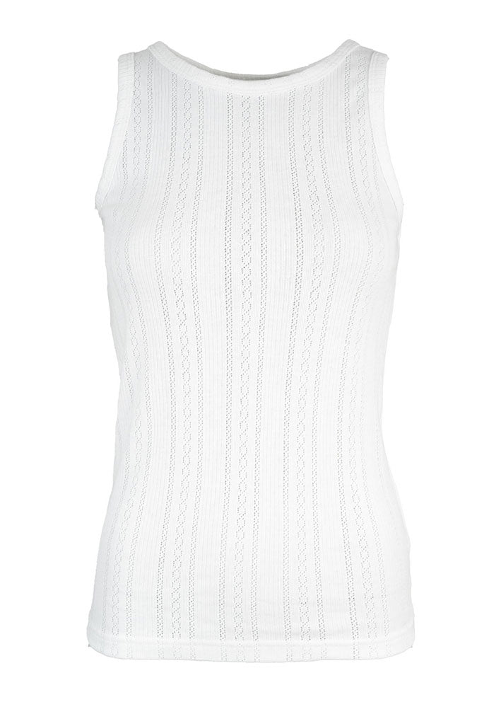 La Rouge Lotus Singlet Top - White