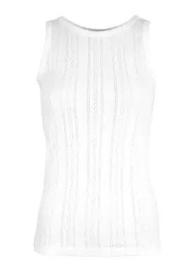 La Rouge Lotus Singlet Top - White