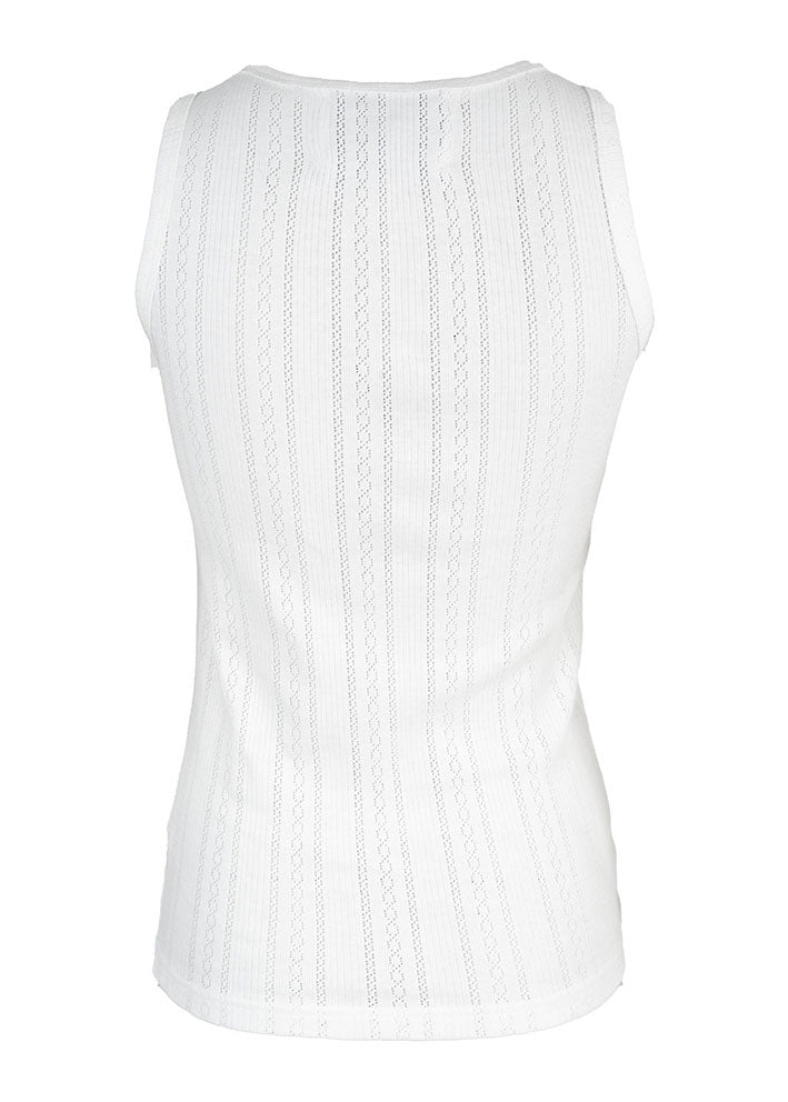 La Rouge Lotus Singlet Top - White