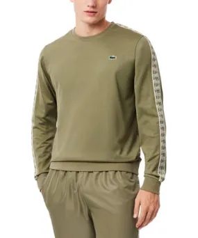 Lacoste Men's Crewneck Long Sleeve Decorative Trim Performance Sweatshirt