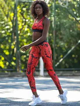 Lismina Patterned Red Sport Bra