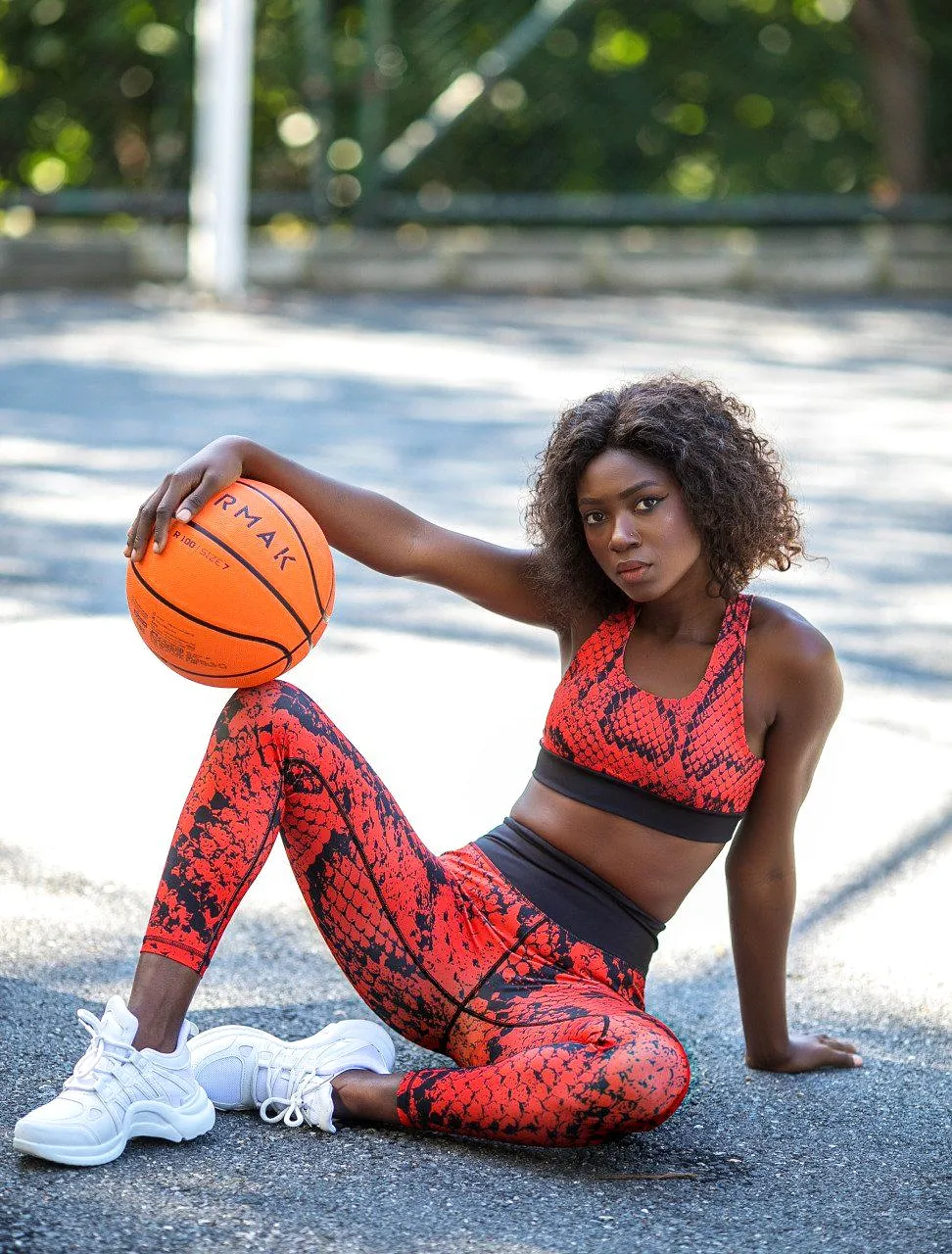 Lismina Patterned Red Sport Bra