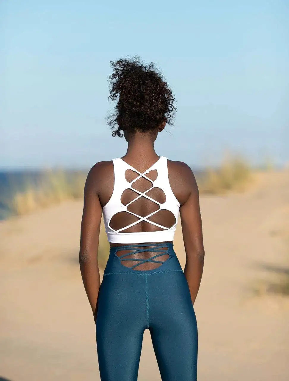 Lismina Striped White Sport Bra