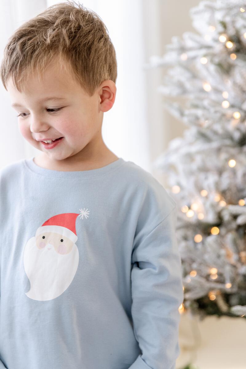 Little Paper Boat - Blue Santa Sweatshirt