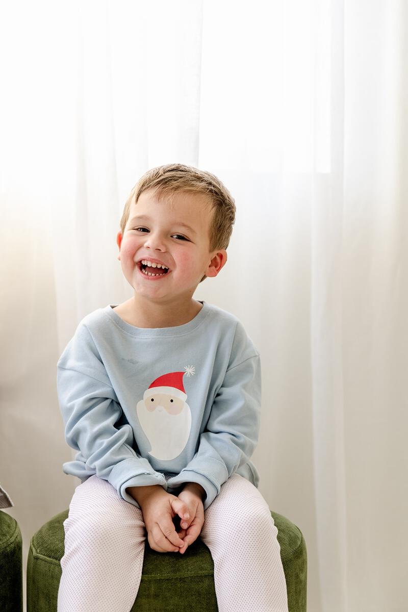 Little Paper Boat - Blue Santa Sweatshirt